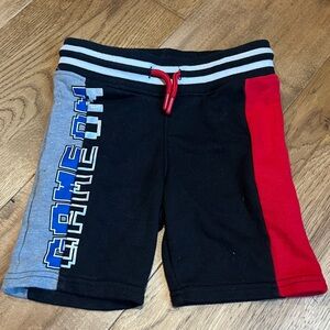Toddler Kids Boys Size  5 Grey Red And Black “Game On” Athletic Shorts